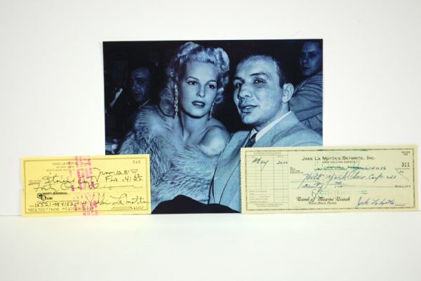 Jake & Vikki Lamotta Lot of 4 Checks w/Photos